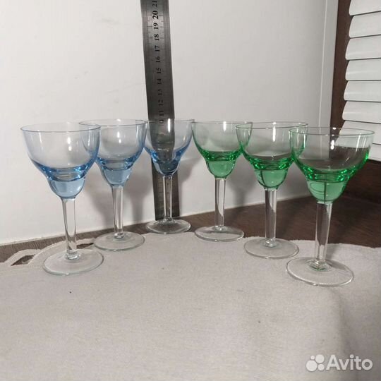 Рюмки,фужеры СССР цветное стекло