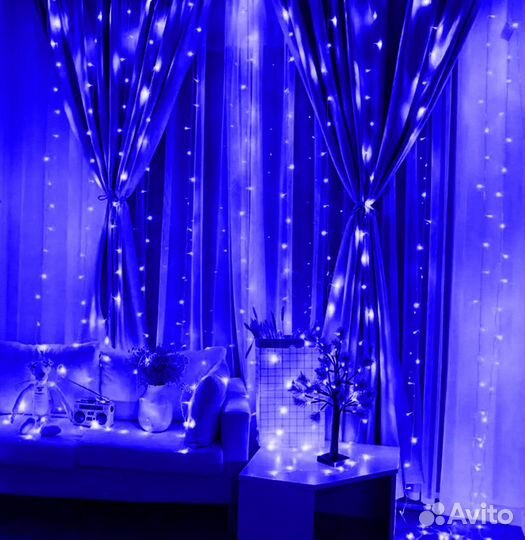 Гирлянда занавес штора 3х2 метра