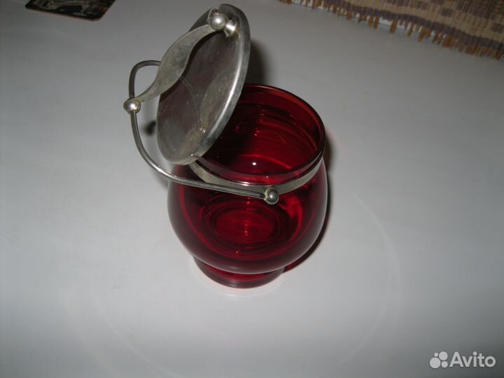 Сахарница цветное стекло СССР