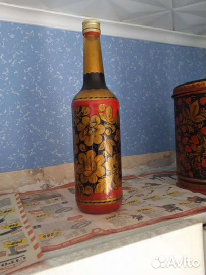 Бутылка хохлома
