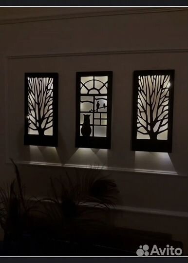 Панно декоративное с подсветкой на стену