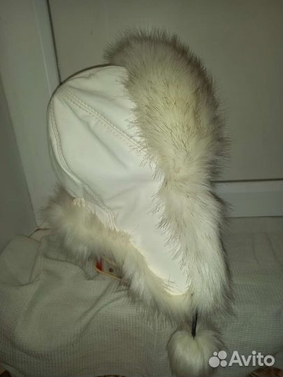 Шапка ушанка женская кожаная с мехом