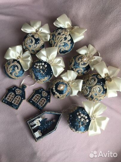 Елочные игрушки бархатные