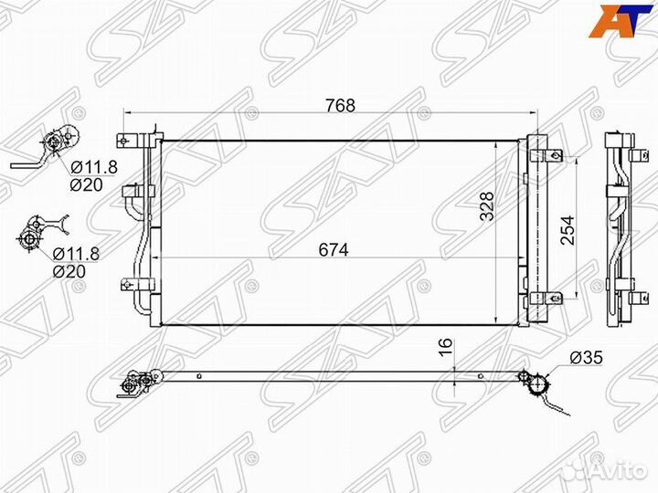 Радиатор кондиционера для Chevrolet Captiva 2011-2016 447166