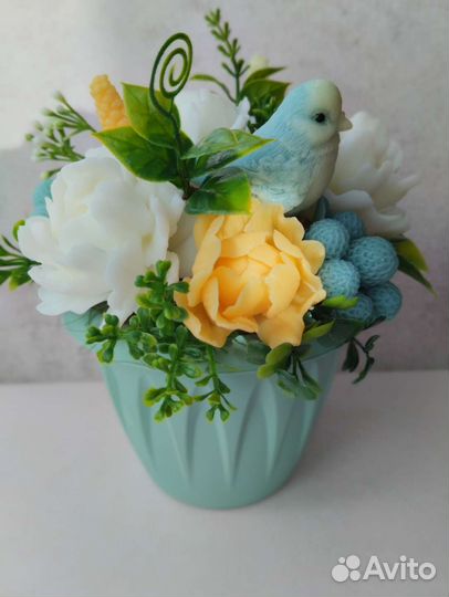 Букет из мыльных цветов и интерьерные композиции