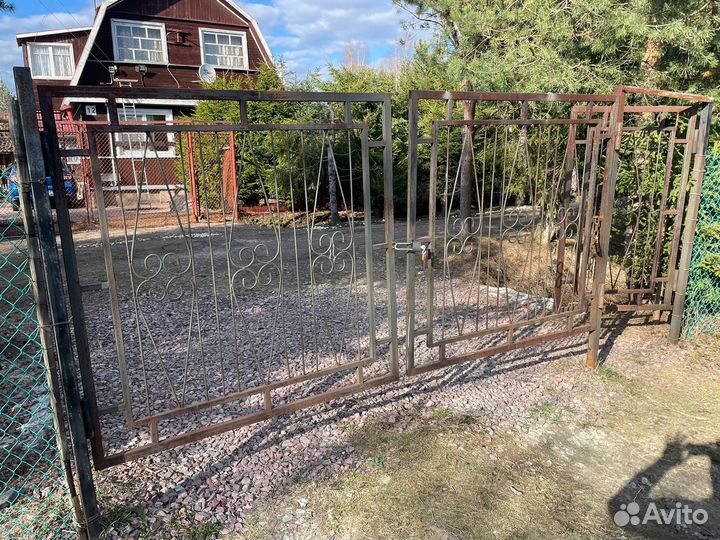 Ворота с калиткой распашные бу