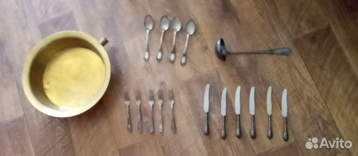 Мельхиоровый набор посуды