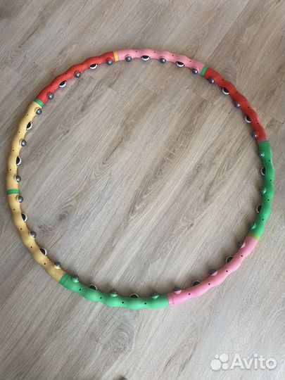 Обруч массажный разборный с магнитами и колесиками