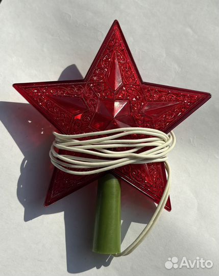 Звезда за елку СССР светится работает с лампочкой