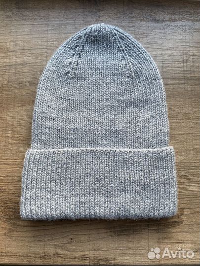 Шапка вязаная бини из альпаки