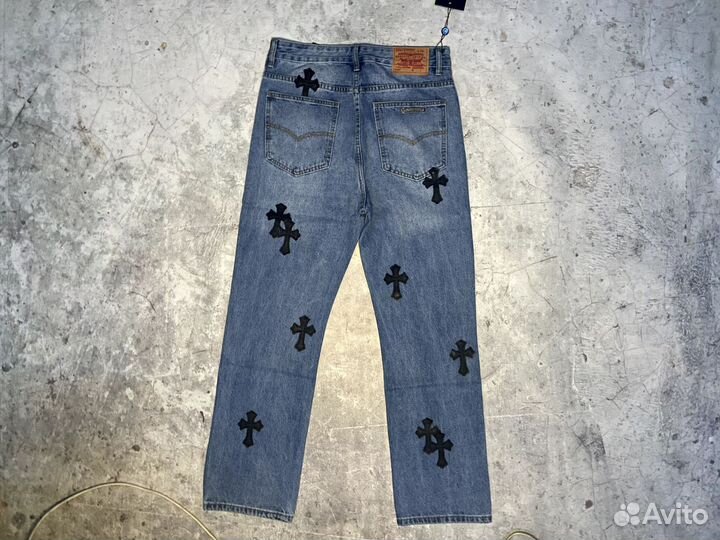 Джинсы Chrome Hearts синие