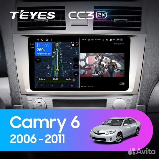 Магнитола для Camry XV40 Teyes CC3 2k 4/64
