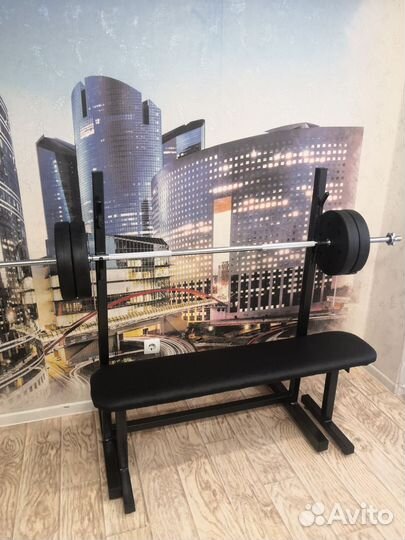 Скамья для жима со стойками и штангой