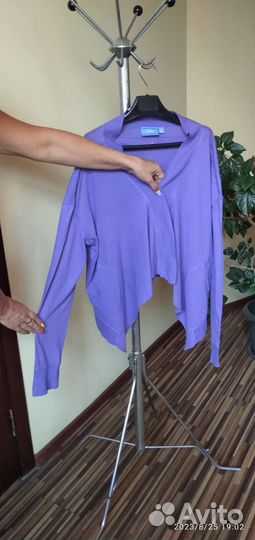 Трикотажный кардиган сиреневый 50 размер