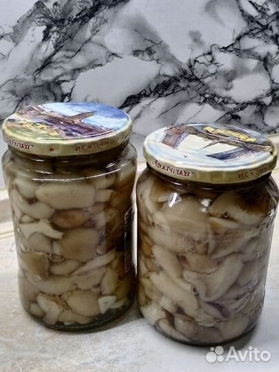 Грибы маринованные, кабачковая икра