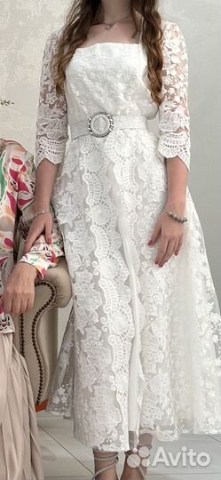 Вечернее платье,белое,38 размер