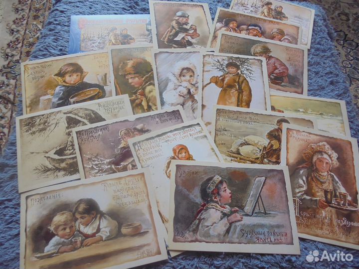 Рождественские и Пасхальные откр гравюры Е.Бём