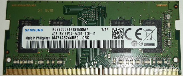 Память samsung SO-dimm DDR4 4GB M471A5244BB0-CRC