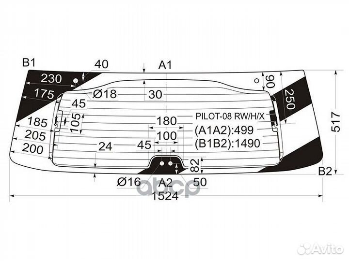 Стекло заднее с обогревом honda pilot 08-15 PIL
