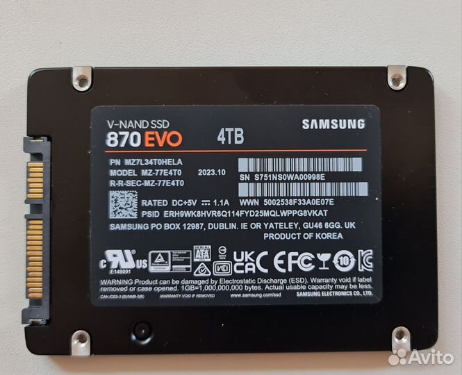 Ssd samsung 870 evo 4tb