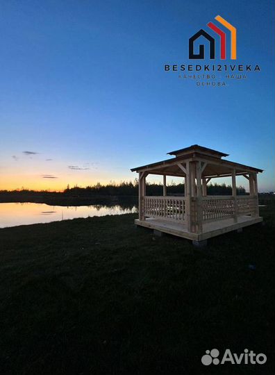 Беседка из сосны. Доставка