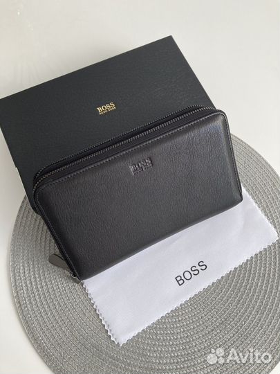 Кожаный клатч Hugo Boss кошелёк Hugo Boss