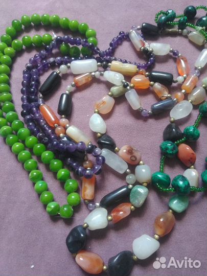 Бусы самоцветы СССР винтаж