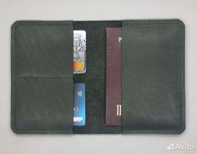 Обложка для паспорта. Кожа. Паспорт. Хаки
