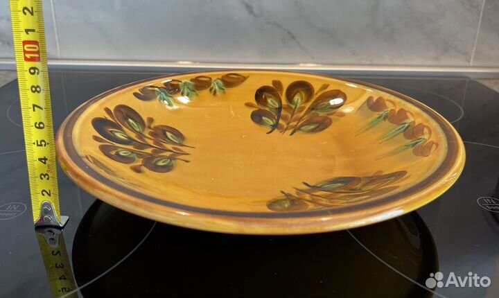 Блюдо, тарелка СССР, ручная роспись «зик»