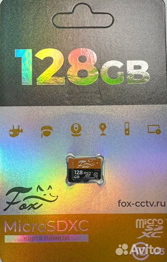 Флеш карта microsdxc 128Gb Class10 Fox 2шт