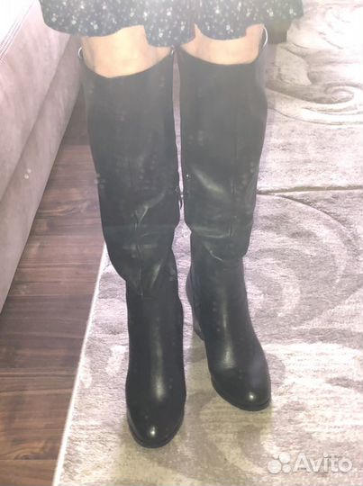 Сапоги новые, европейка, размер 39, чёрные