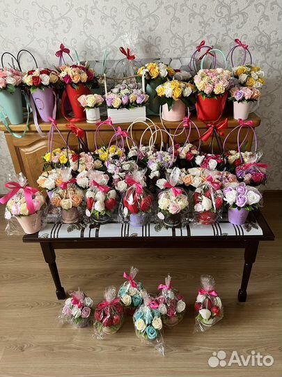 Букет из мыльных роз