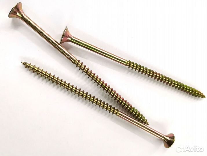 Саморезы 5х100 универсальные желтые, потай, Pz