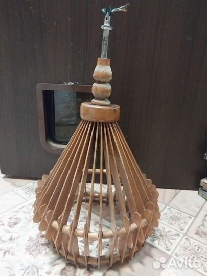 Люстра из дерева СССР винтаж