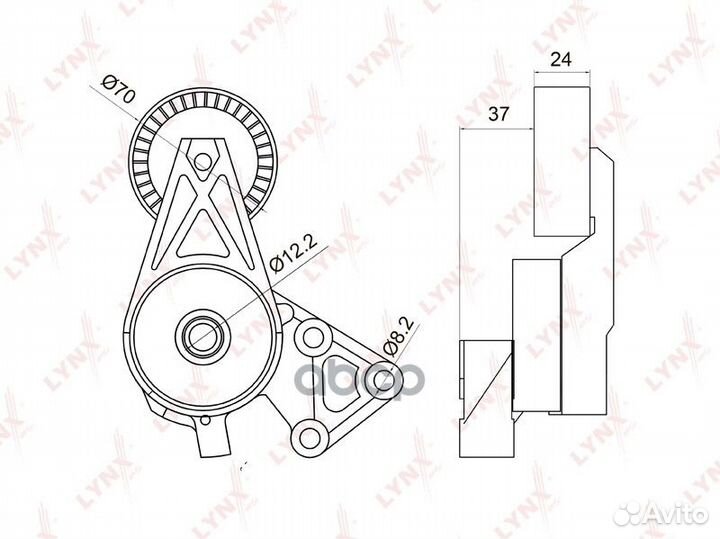 Натяжитель поликл. ремня с роликом PT-3004 lynx