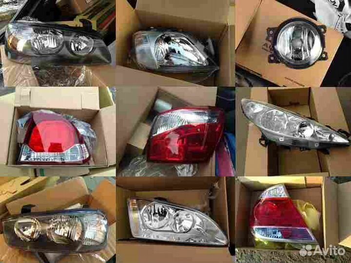 Стекло фары П/Т круглое левправ В бампере для ford