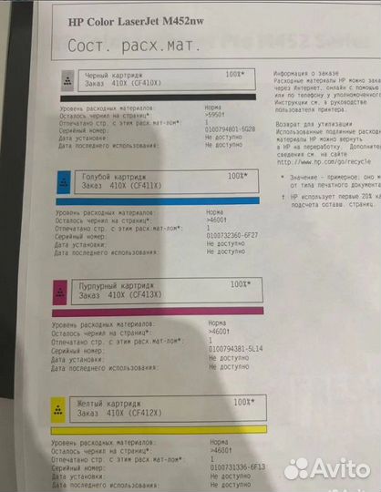 Принтер HP Color LaserJet Pro M452nw