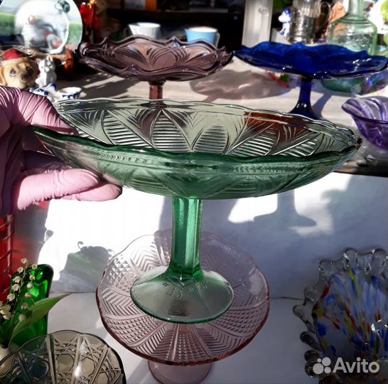 Ваза на ножке тортовница конфетница СССР