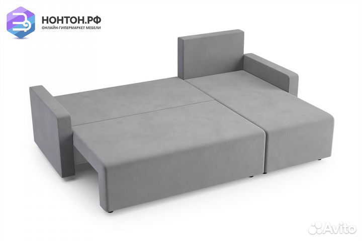 Диван угловой еврокнижка Мидгард темно-серый