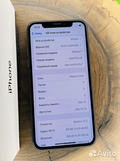 iPhone X, 256 ГБ