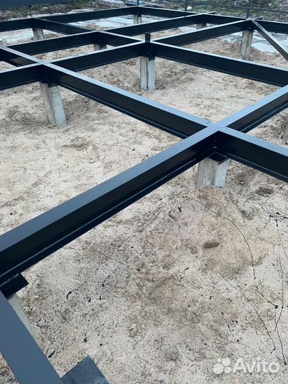 Фундамент на сваях с монтажом, на ж/б сваях