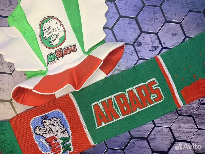 Шарф ак барс в подарок шапка атрибутика болельщика