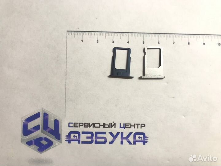 Лоток для сим-карты для iPhone 5 (серебро, синий)