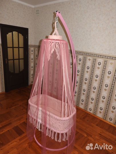 Кроватка (люлька) подвесная для младенца + стойка