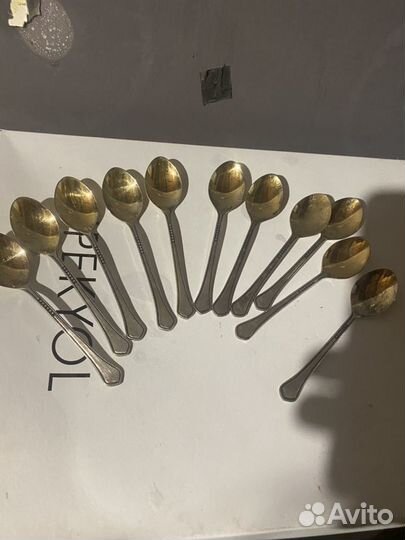 Ложки кофейные с позолотой