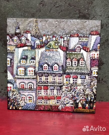 Картина зимняя маслом авторская