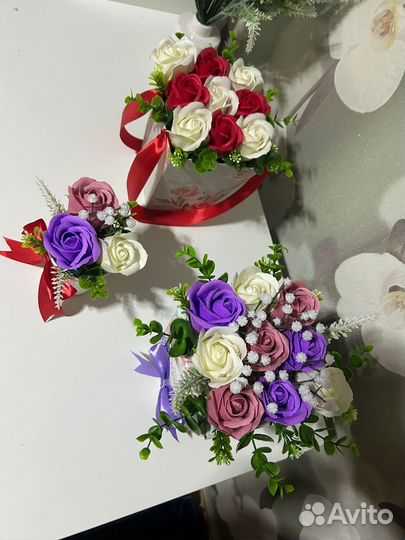 Мыльные розы в коробке