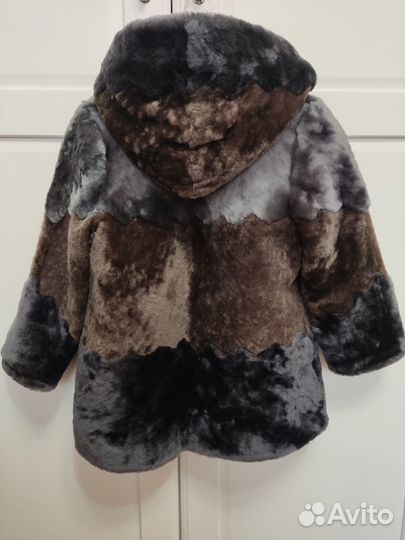 Шуба мутоновая с капюшоном детская