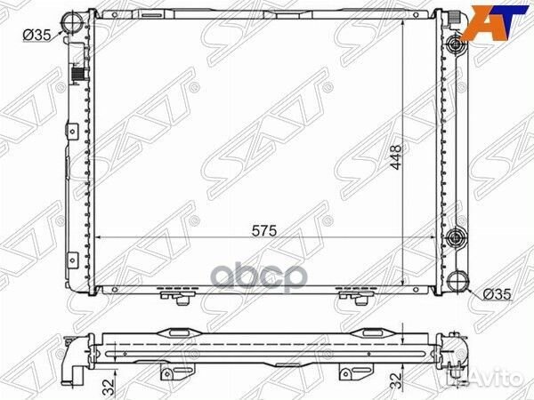 Радиатор Mercedes-Benz 190 82-94 MB0007-1 Sat