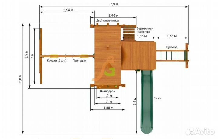 Детская площадка Крепость Фани Deluxe +